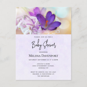Invitation à la baby shower Fleur de printemps vio