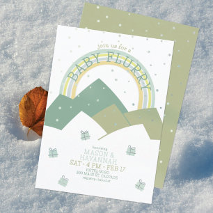 Invitation à la Baby Shower Flocons de neige de Gr