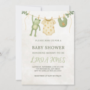 Invitation à la baby shower Grenouille