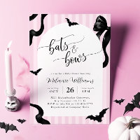 Invitation à la baby shower Halloween Bats and Bow