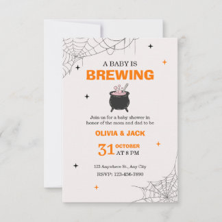 Invitation à la Baby Shower Halloween : Bébé est e