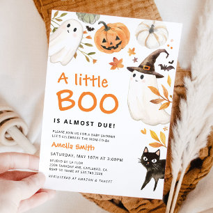 Invitation à la Baby Shower Halloween Little Boo