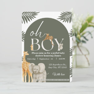Invitation à la Baby Shower Jungle Safari