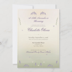 Invitation à la Baby Shower Lavender Fields