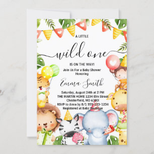 Invitation à la Baby Shower Les Animaux de la Jung
