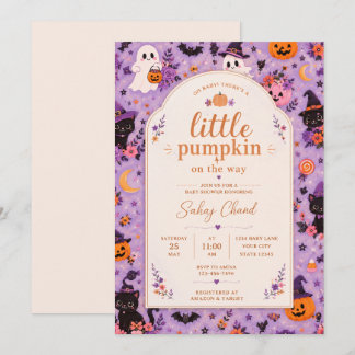 Invitation à la baby shower Little Pumpkin