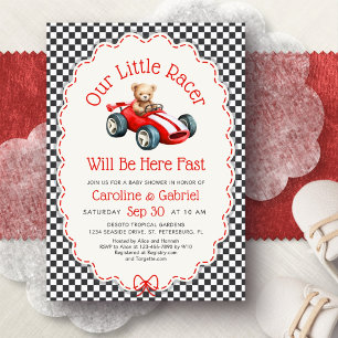 Invitation à la baby shower Little Racer Race Car