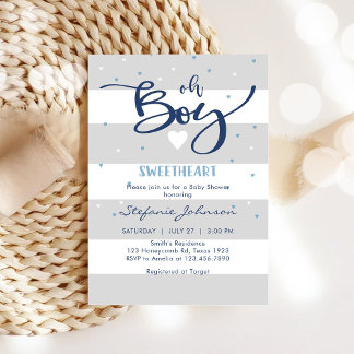 Invitation à la baby shower Oh Boy