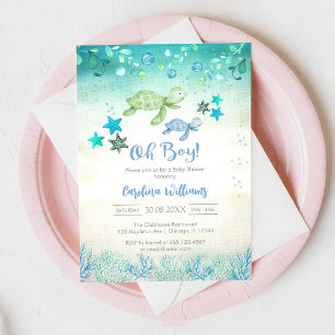 Invitation à la baby shower Oh Boy