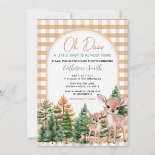 Invitation à la baby shower Oh Deer