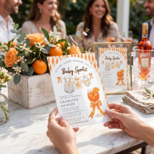Invitation à la Baby Shower Orange Spritz