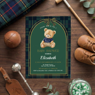 Invitation à la baby shower Ours en peluche Polo