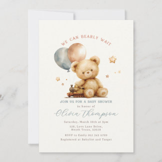 Invitation à la Baby Shower Ourson