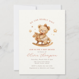 Invitation à la Baby Shower Ourson