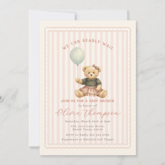 Invitation à la Baby Shower Ourson