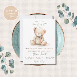 Invitation à la Baby Shower Ourson à peine attendu