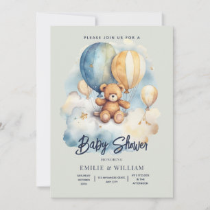 Invitation à la baby shower Ourson, peut à peine a