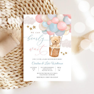 Invitation à la Baby Shower Ourson Tendre en Ballo