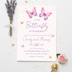 Invitation à la Baby Shower Papillon
