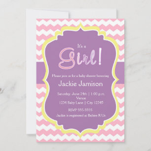 Invitation à la Baby Shower Pastel Girls Spring Ch