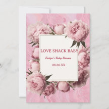 Invitation à la Baby Shower Pink Bow Love Shack –