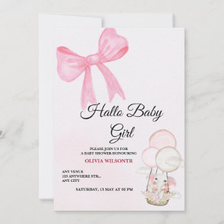 Invitation à la Baby Shower pour Bébé Fille au Rub