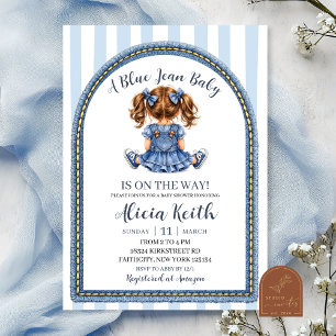 Invitation à la baby shower pour bébé fille en ble