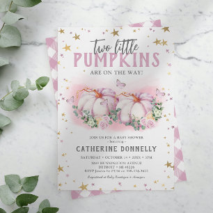 Invitation à la baby shower pour fille aux citroui