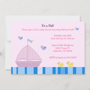 Invitation à la baby shower pour fille avec voilie