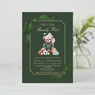 Invitation à la baby shower pour garçon avec ours