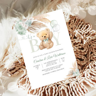 Invitation à la Baby Shower pour Garçon Ourson Inv