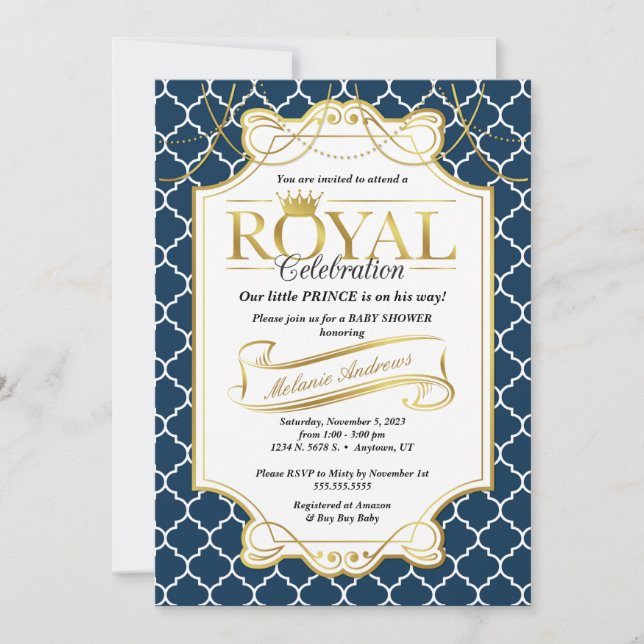 Invitation à la Baby Shower pour la Célébration Ro (Devant)