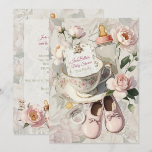 Invitation à la Baby Shower : Première Fête du Thé