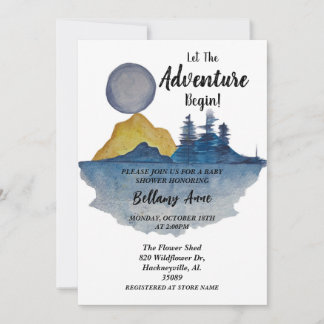 Invitation à la Baby Shower 'Que l'aventure commen