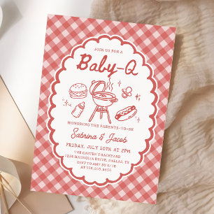 Invitation à la baby shower Red Barbecue Baby-Q