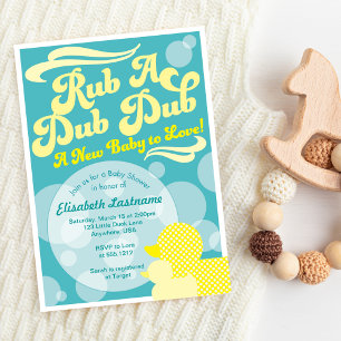 Invitation à la Baby Shower Rubber Duckie