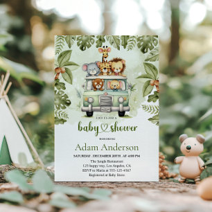 Invitation à la baby shower Safari Jungle