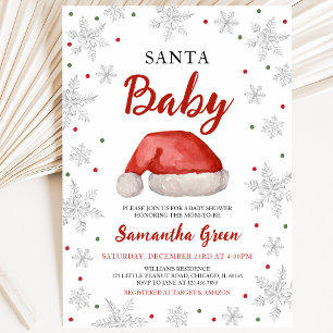 Invitation à la baby shower Santa Baby