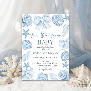 Invitation à la Baby Shower Sea You Soon sur le th