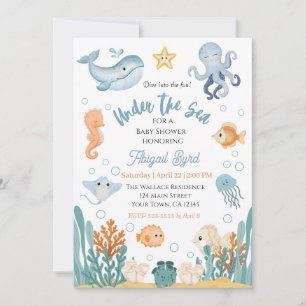 Invitation à la baby shower Sous les Mers