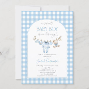 Invitation à la baby shower sur le thème du ours g