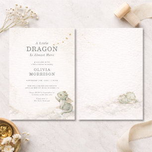 Invitation à la baby shower Sweet Little Dragon