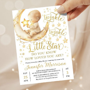 Invitation à la Baby Shower "Twinkle Twinkle Littl