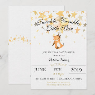 Invitation à la baby shower Twinkle Twinkle Little