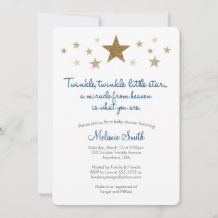 Invitation à la Baby Shower Twinkle Twinkle Little