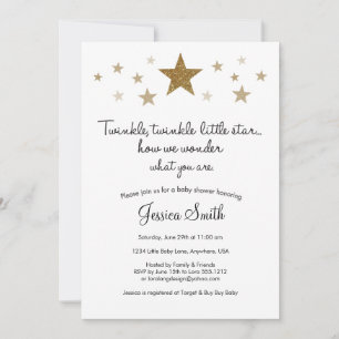 Invitation à la Baby Shower Twinkle Twinkle Little