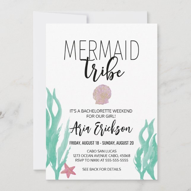 Invitation à la bachelorette de la tribu des Sirèn (Devant)