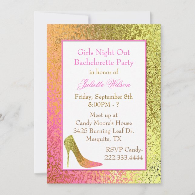 Invitation à la Bachelorette Party de High Heel Fo (Devant)