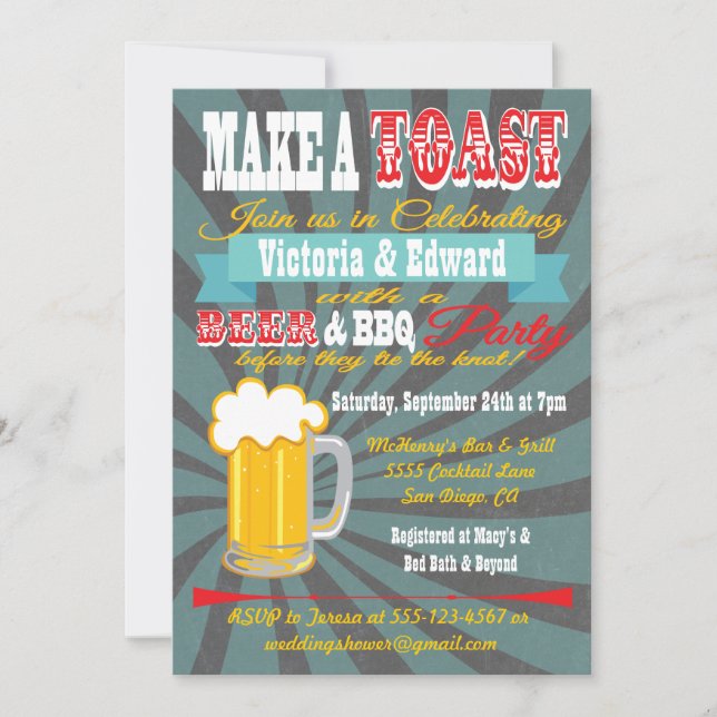 Invitation à la bière et à la fête du barbecue (Devant)