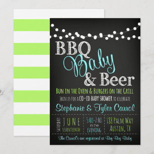 Invitation à la bière et au Baby shower BBQ pour l